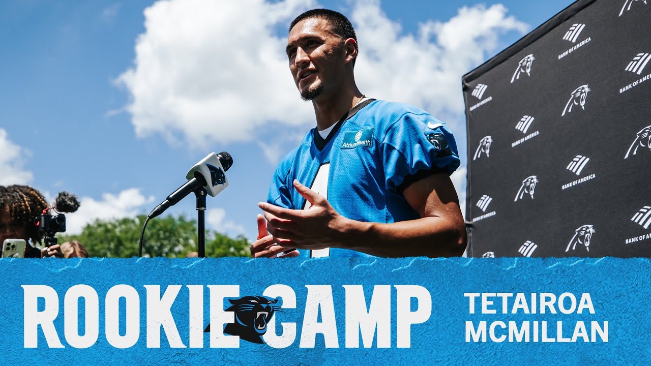 Tetairoa McMillan talks learning from receivers coach Rob Moore