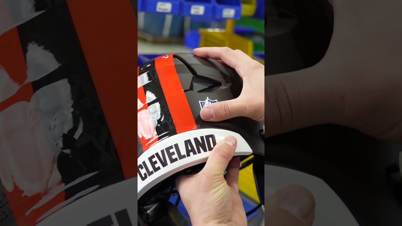 BTS of the ALPHA DAWG Riddell helmet being made!